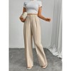 Womens Wide Leg Pants 2025 High Waisted Stretch Fit Forward Pleated Center Creased Pants Business Casual Trousers Office Work Pants - 3 of 4