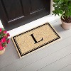 Evergreen Monogram Indoor Outdoor 100% Natural Coir Doormat 28" x 16" |  Letter  "L" - 2 of 4
