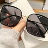Anna-Kaci Minimalist Square Frame Sunglasses with Slim Metal Arms and Flat Top Bridge Design - 3 of 3