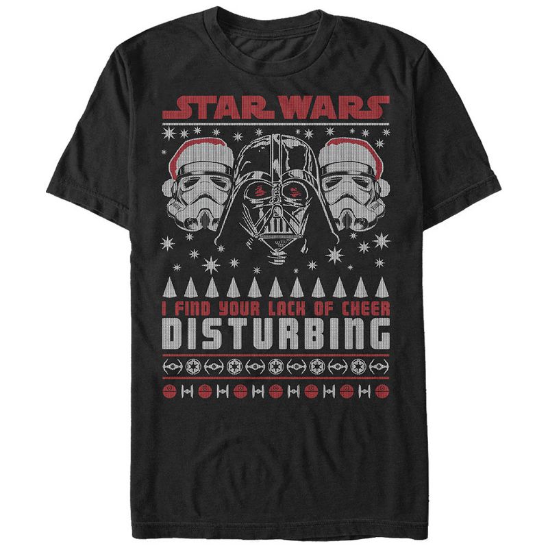 Men's Star Wars Ugly Christmas Lack Of Cheer Disturbing T-Shirt, 1 of 6