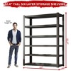 Kumasinova 5/6 Tier Metal Garage Shelving,2000/2400LBS Heavy Duty Storage Shelves,Adjustable Industrial Shelving Unit Storage Rack,Black - 3 of 4