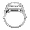 Slickblue Sterling Silver Rhodium Ring - Clear CZ, Square Halo Setting, Women's Engagement Jewelry, Size 5-10 - 4 of 4
