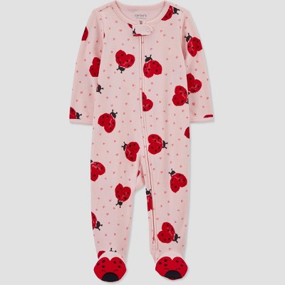 Image of Carter's Just One You®️ Baby Girls' Ladybug Footed Pajama - Pink 9M