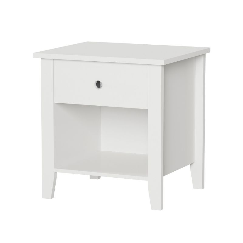 Hastings Home End Table Nightstand With Drawer for Living Room or Bedroom - White, 4 of 8