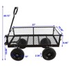 BEAFUP Heavy Duty 660Lbs Capacity Garden Cart with 4 Airless Solid Tires & Removable Mesh Sides-Foldable Utility Wagon for Gardening,Yard Work - 3 of 4