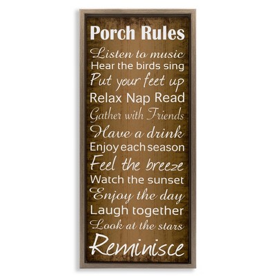 Stupell Industries Porch Rules Country Rustic, 15" x 31"