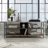 Sauder Market Commons TV Stand for TVs up to 60" Walnut: Mid-Century Modern, Metal Frame, Laminate Surface - 4 of 4