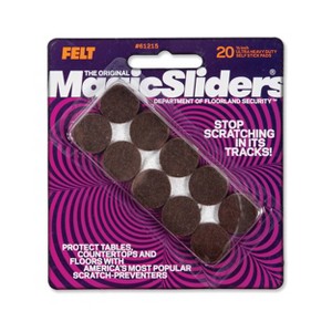 Magic Sliders 20pk 3/4" Round Ultra HD Self-Stick Adhesive Pads Brown - 1 of 3