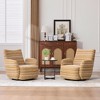 Okak Mid-Century Striped Fabric Swivel Lounge Armchair with Aesthetic Design,Leisure Accent Chair for Living Rooms,Relaxation Areas - 3 of 4