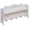Aghana Digitals Vintage White Paulownia Wood Wall-Mounted Coat Rack with 2 Shelves & 4 Hooks for - 2 of 4