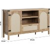 59" Buffet Cabinet with Storage, Rattan Sideboard with Doors and Drawers, Farmhouse Kitchen Storage Cabinet with Adjustable Shelves - 2 of 4