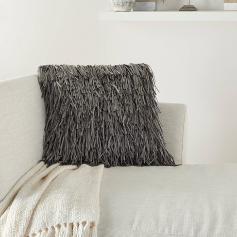 Grey shop shag pillow