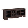 AndMakers 52.37 in. Dark Walnut Wood TV Stand with 1 Glass-fronted Storage Cabinets Fits TV's up to 60 in. - 2 of 4