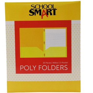 FOLDER SCHOOL SMART TWO-POCKET HEAVYWEIGHT POLY WITH FASTENERS - 1 of 4