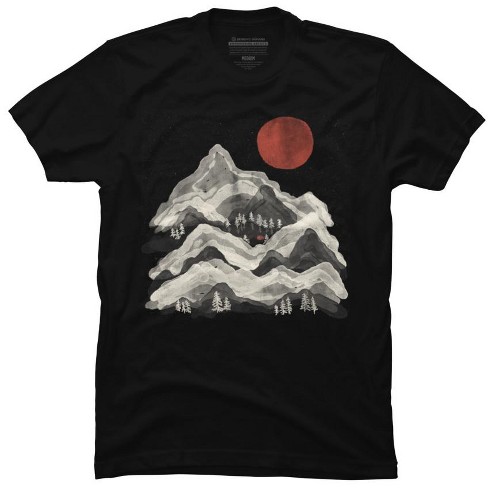 Men's Design By Humans Blood Moon Lake Mountain By Ndtank T-shirt ...