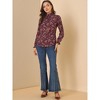 Allegra K Women's Boho Vintage Ruffled Neck Keyhole Back Floral Blouse - 2 of 4