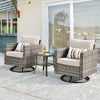 XIZZI Patio Outdoor Swivel Rocking Chairs Set of 2 with Side Table, 3 Pieces PE Rattan Wicker Patio Bistro Set with 360 Degree Rotation Chairs - image 3 of 4