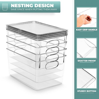 Sorbus 8 Pack Clear Storage Bins with Lids - for Kitchen, Fridge, Cabinet, Pantry Organization and Storage — фото 3