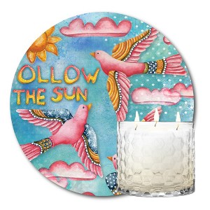 Courtside Market Follow The Sun 13.5 oz Soy Wax Candle with 8"x8" Artboard - 1 of 2