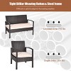 Tangkula 8PCS Conversation Wicker Set Patio Rattan Table&Cushioned Chair - 3 of 4