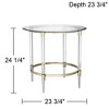 55 Downing Street Modern Minimalist Glass Round Accent Side End Table 24 3/4" Wide Clear Gold Rings for Living Room Bedroom Bedside Entryway House - 4 of 4