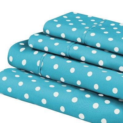 Polka Dot 600 Thread Count Cotton Blend Deep Pocket Bed Sheet Set by Blue Nile Mills