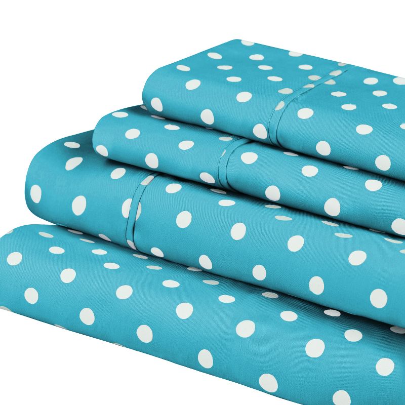 Polka Dot 600 Thread Count Cotton Blend Deep Pocket Bed Sheet Set by Blue Nile Mills, 1 of 8