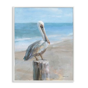 Stupell Industries Pelican Perched on Coast Black Framed Giclee Art - 1 of 4