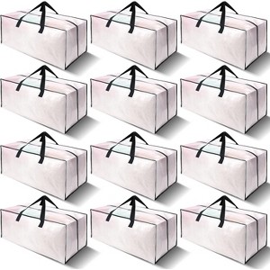 6/12pack Heavy Duty Extra Large Moving Bags W/Backpack Straps - Strong Handles & Zippers - 1 of 4