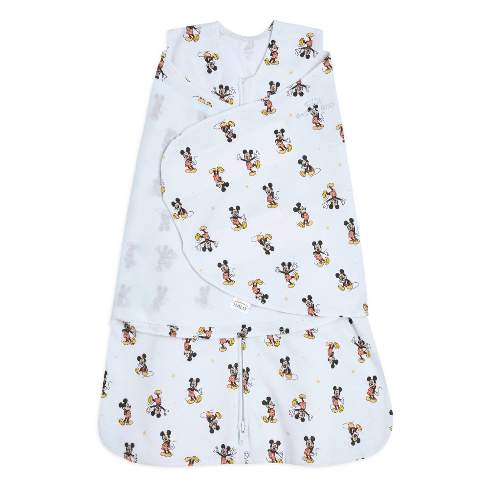 Photos - Other Textiles HALO Sleepsack 100 Cotton Swaddle Wrap Disney Baby Collection - Mickey Fun NB: Front Full Length Zipper, Sleeveless, Lightwe