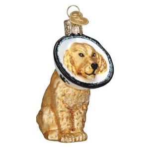 Old World Christmas 3.25 In Cone Of Shame Dog Puppy Surgery Healing Tree Ornaments - 1 of 3