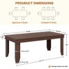 71 Inch Dining Table for 6 to 8,Wood Rustic Kitchen Table w/Eadge Trim,Large Rectangular Dinner Table for Dining Room,Home Office, Living Room,Brown - 2 of 4