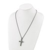Chisel Stainless Steel Antiqued and Polished Cross Pendant on a 24" Wheat Chain Necklace - 4 of 4