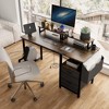 CAVINAS Home Office Desk Morden Reversible Computer Desk with Monitor Stands, 2 Drawers and Side Pocket for Work, Study - 2 of 4