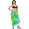 LA LEELA Women's Summer Beach Bikini Wraps Sarong Cover up Wrap Skirt Swimsuit Swimwear Cover Ups for Womens One Size Green, Tie Dye Design - 2 of 4