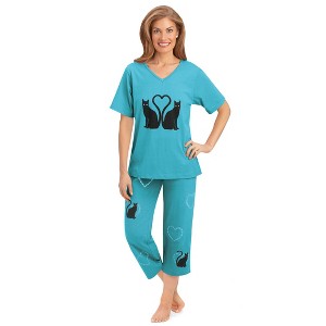 Collections Etc Kitten Love Pj Set - 1 of 4