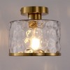 YANSUN 9 in. 1-Light Gold Round Clear Glass Semi-Flush Mount with Water Glass Shade for Bathroom and No Bulbs Included 1-Pack - 4 of 4