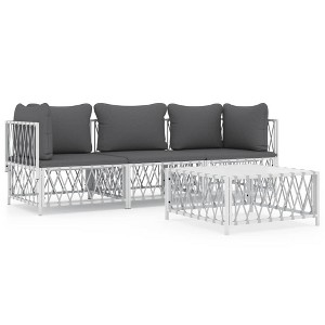 vidaXL Garden Lounge Set White, Dark Grey - 1 of 4
