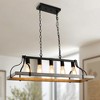 DORESshop 5-Light Farmhouse Pendant Island Light Gray Wood Hand-painted Frame with Metal Accents for Kitchen Dining Room Living Room No Bulbs Included - 2 of 4