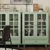 Modern Buffet Cabinet with Glass Doors & Adjustable Shelf,Small Wooden Sideboard with Drawer for Entryway or Living Room-Baofuwish - 2 of 4
