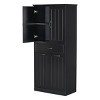 Storage Cabinet With Drawer,2 Laundry Baskets And Shelves,Indoor Furniture,Bathroom Storage Cabinet With Multi-Functional Storage Space-Maison Boucle - 3 of 4