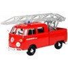 Volkswagen Type 2 (T1) Fire Truck with Aerial Ladder "Feuerwehr" Red 1/24 Diecast Model Car by Motormax - 2 of 3