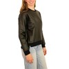 Elevenparis Womens Faux Leather Sweatshirt - 2 of 4