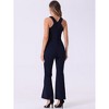 INSPIRE CHIC Women's Halter Neck Sleeveless High Waist Split Hem Flare Leg Jumpsuit - 3 of 4