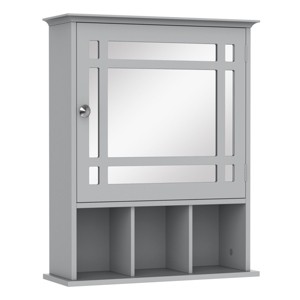 GlasFlength Decorative Wall Mirrors Vanity Mirrors Open Shelves Bathroom Decor Cabinet Accent Mirror for Bathroom Wall, Gray, 19"*6.5"*23.5" - 1 of 4