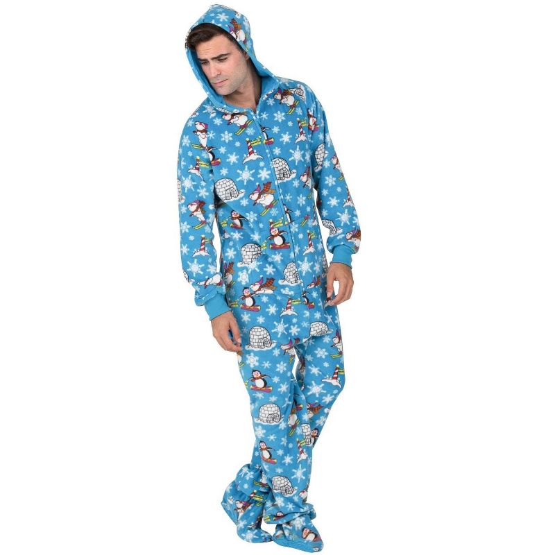 Footed Pajamas - Family Matching - Winter Wonderland Hoodie Fleece Onesie For Boys, Girls, Men and Women | Unisex, 3 of 6