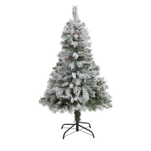 Nearly Natural 4' Flocked White River Mountain Pine Artificial ...