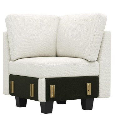 Belffin Chenille Corner Seat for Modular Couch. Sectional Sofa Module，Beige