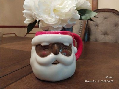 20oz Christmas Earthenware Figural Santa Mug - Wondershop™