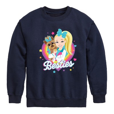 Boys' JoJo Siwa Besties Graphic Long Sleeve Fleece Sweatshirt - Navy - X-Large
